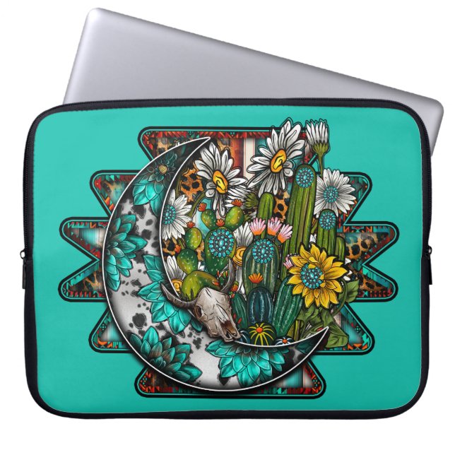 Abstrakt Aztec Moon   Laptop Fodral (Framsidan)