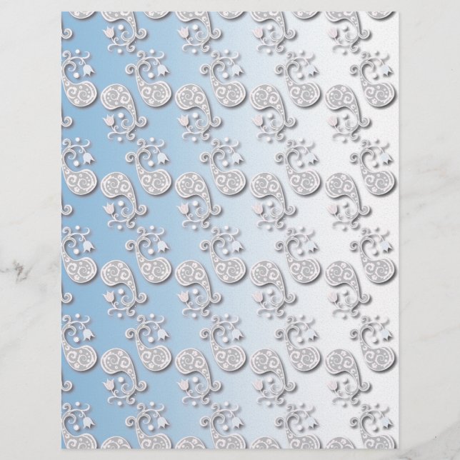 Abstrakt Baby blue och Rosa PastellBlommigt (Framsida)