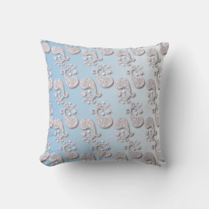 Abstrakt Baby blue och Rosa PastellBlommigt Kudde