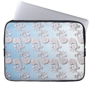 Abstrakt Baby blue och Rosa PastellBlommigt Laptop Sleeve