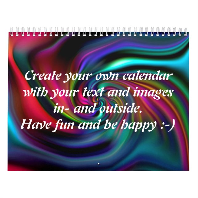 Abstrakt Background Spiral soft I + din text Kalender (Omslag)