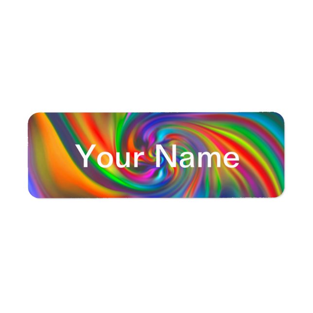 Abstrakt Background Spiral Soft II + din text Returadress Etikett (Framsidan)