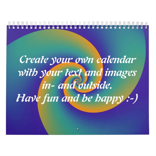 Abstrakt Background Spiral soft V + din text Kalender (Omslag)