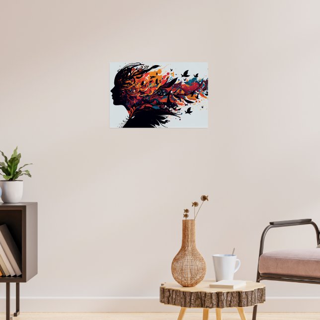 Abstrakt bakgrundsfärg poster (Vardagsrum 3)