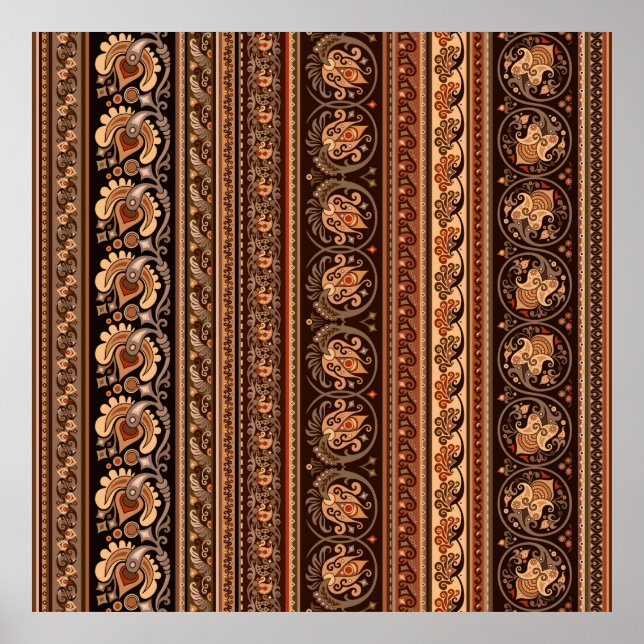 Abstrakt Bakgrupp av etnisk stripbildning av vinta Poster (Framsidan)