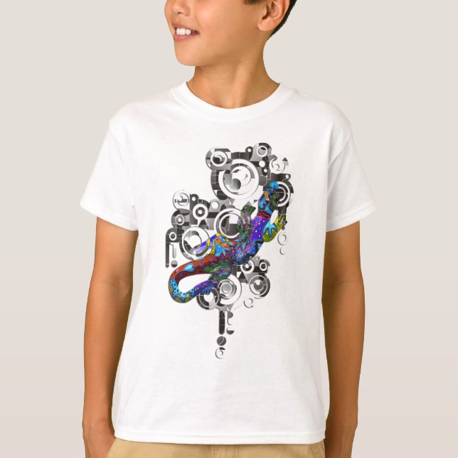 Abstrakt BALI Gecko Tee Shirt (Framsida)