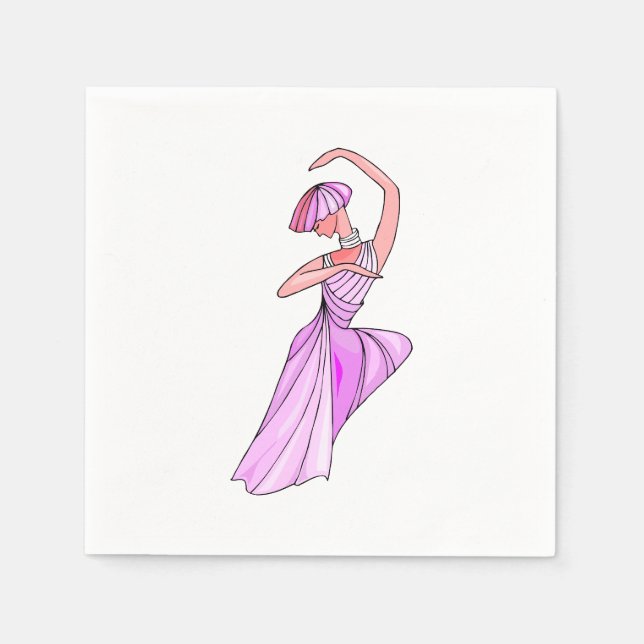 Abstrakt Ballerina Napkins Pappersservett (Framsidan)