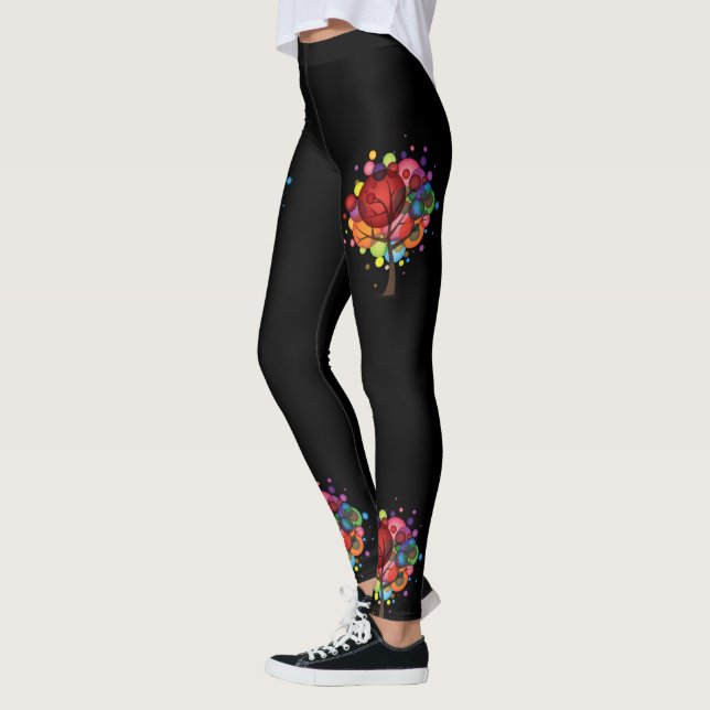 Abstrakt Balloon Träd Leggings (Vänster)