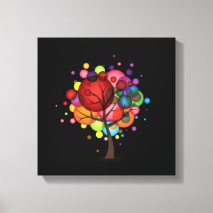 Abstrakt Balloon Träd Wrapped Canvas