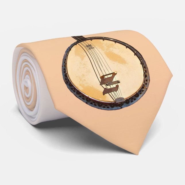 Abstrakt Banjomusik instrumenterar den orange tien Slips (Rullad)