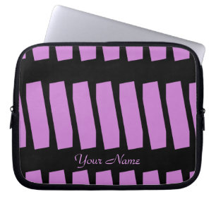 Abstrakt bärbar datordatorsleeve, Fuschia & svart Laptop Fodral