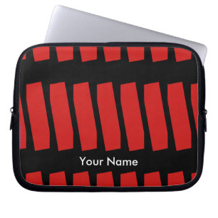 Abstrakt bärbar datordatorsleeve, rött & svart laptop sleeve