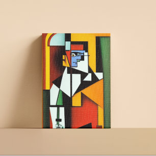 Abstrakt Bartender Cubist Canvastryck