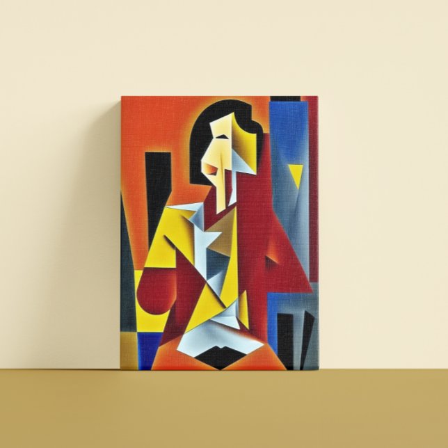 Abstrakt Bartender Cubist Kanvastryck (Skapare uppladdad)