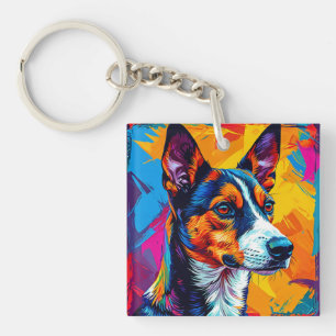 Abstrakt Basenji Hund Modern Konstnärlig Gåva
