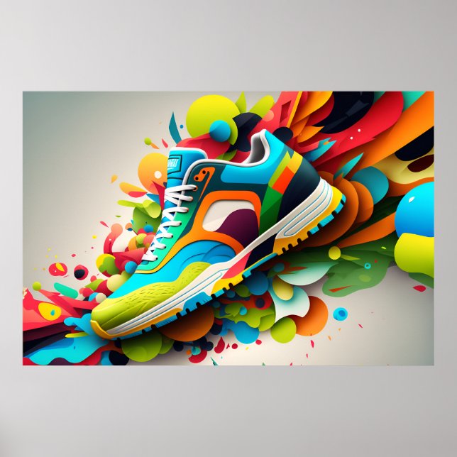 Abstrakt Basketball Shoe Poster (Framsidan)