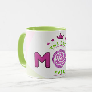 Abstrakt Bästa Mamma någonsin Glitter Flower Coffe Mugg