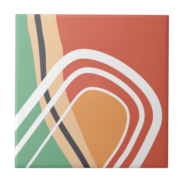 Abstrakt bauhaus-former - återskapa teckningar kakelplatta (Framsidan)