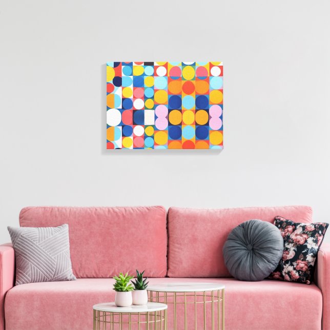 Abstrakt Bauhaus Geometric Art Canvastryck (Insitu (Vardagsrum))