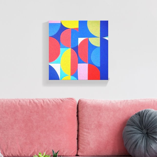 Abstrakt Bauhaus Geometric Art Canvastryck (Insitu (Vardagsrum))