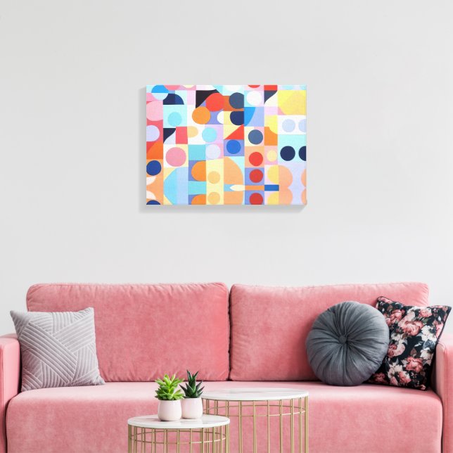 Abstrakt Bauhaus Geometric Art Canvastryck (Insitu (Vardagsrum))