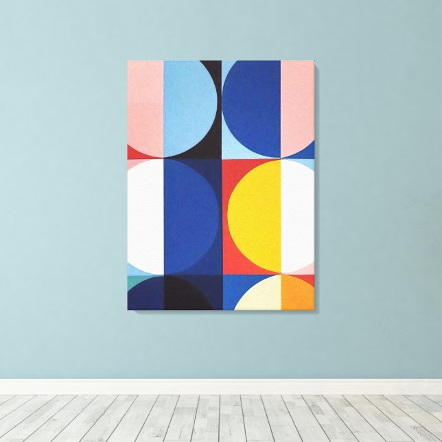 Abstrakt Bauhaus Geometric Art Canvastryck (Insitu (trägolv))