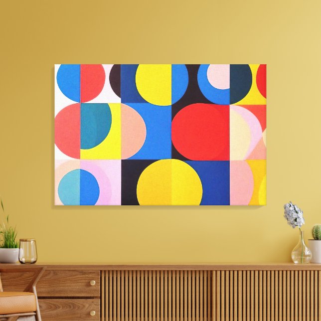 Abstrakt Bauhaus Geometric Art Canvastryck (Insitu (Vardagsrum))
