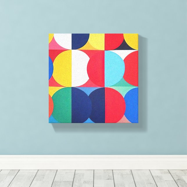 Abstrakt Bauhaus Geometric Art Canvastryck (Insitu (trägolv))