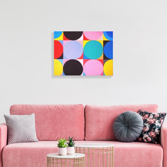 Abstrakt Bauhaus Geometric Art Canvastryck (Insitu (Vardagsrum))