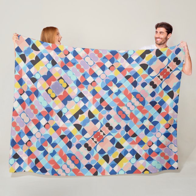 Abstrakt Bauhaus Geometric Art Fleecefilt (På plats)