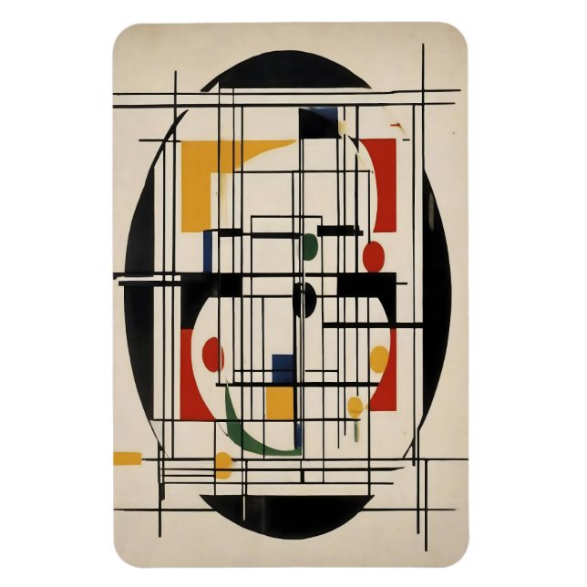 Abstrakt Bauhaus Geometric Modern Minimalist Art Magnet (Vertikal)