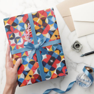 Abstrakt Bauhaus Mönster Art Wrapping Papper Presentpapper