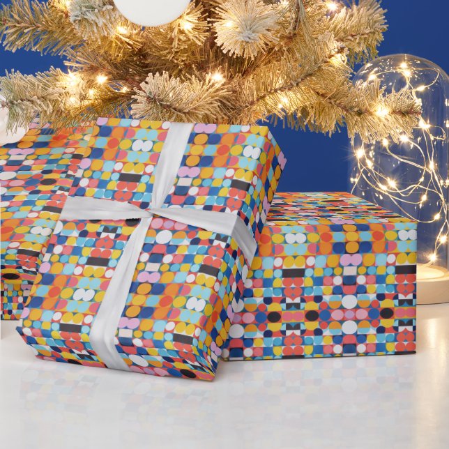 Abstrakt Bauhaus Mönster Art Wrapping Papper Presentpapper (Helgdagar)