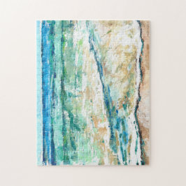 Abstrakt Beach Coastal Shoreline Artwork Pussel