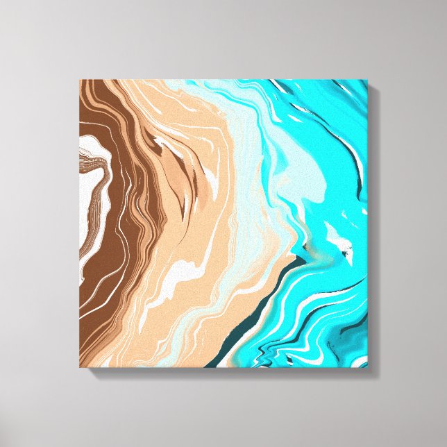 Abstrakt Beach Fluid Art Canvastryck (Framsida)