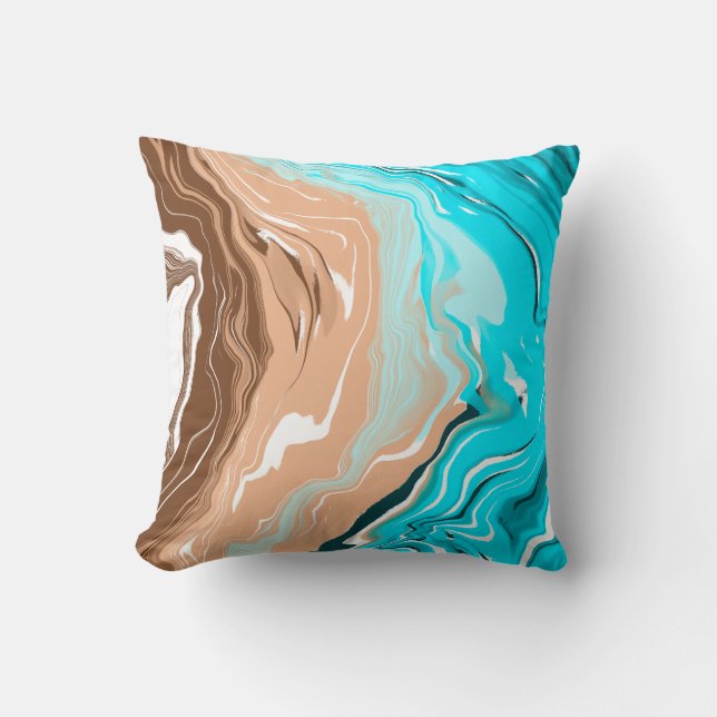 Abstrakt Beach Fluid Art Kudde (Framsida)
