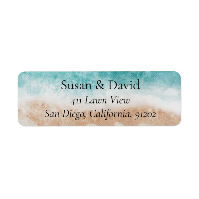 Abstrakt Beach Sea Front Ocean Adress Returadress Etikett (Framsidan)