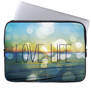 Abstrakt Beach Sunrise med offert Laptop Fodral