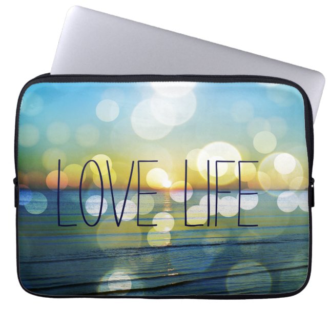 Abstrakt Beach Sunrise med offert Laptop Fodral (Framsidan)