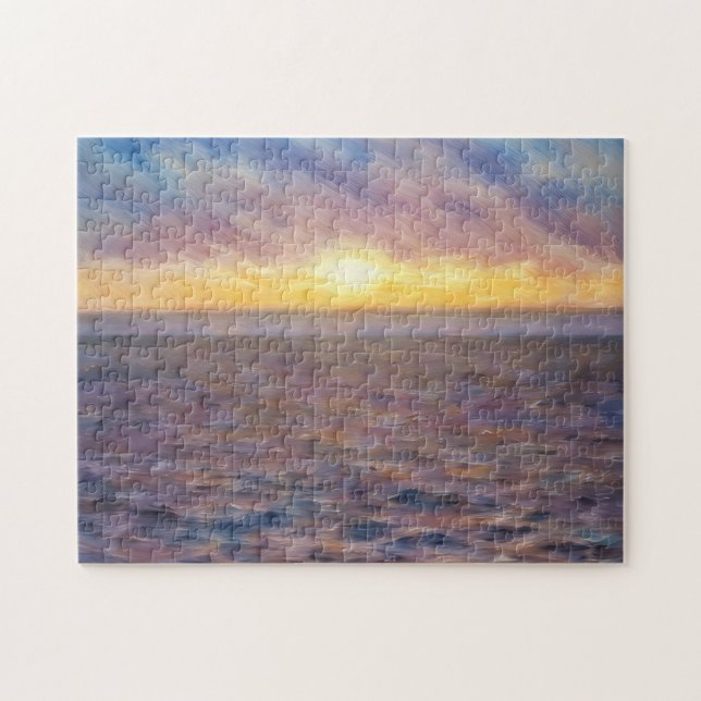 Abstrakt Beach Sunset Art Puzzle Pussel (Horisontell)