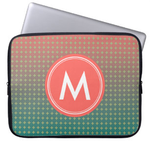 Abstrakt Beach Sunset Färg Blend Monogram Laptop Sleeve