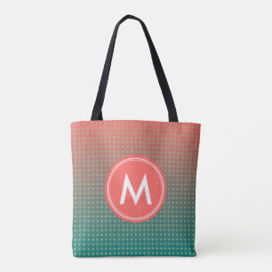Abstrakt Beach Sunset Färg Blend Monogram Namn Tygkasse