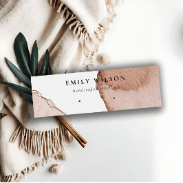 Abstrakt Beige Brown Watercolor Earring Visning Mini Visitkort