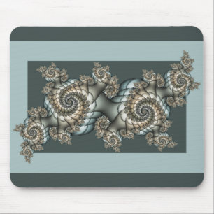 Abstrakt Beige Light Blue Fractal Art Spiral Musmatta