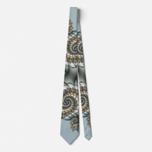 Abstrakt Beige Light Blue Fractal Art Spiral Slips