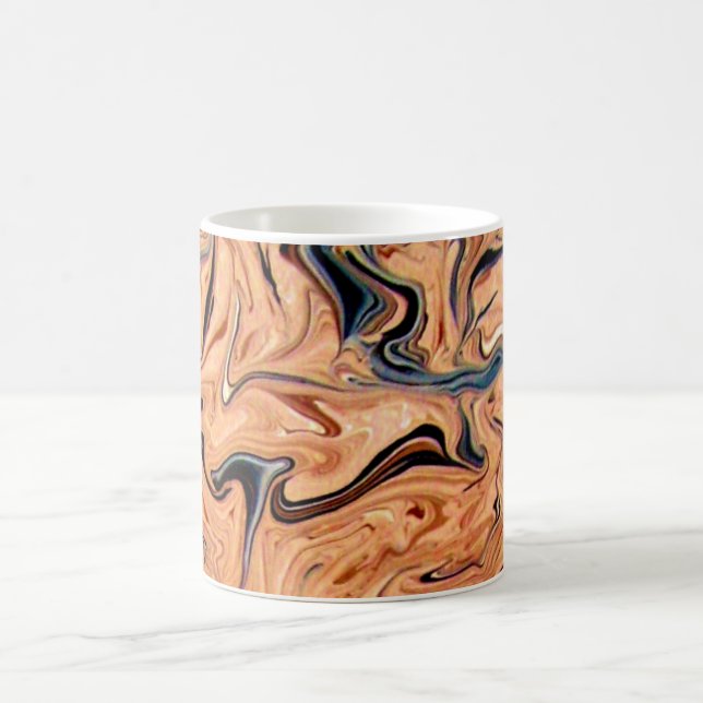 Abstrakt Beige Mermande Mugg (Center)