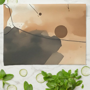 Abstrakt Beige Watercolor Lagrar Kökshandduk