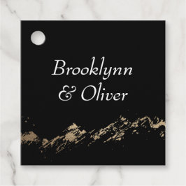 Abstrakt Berger Black & Guld med Namn Gåvor Etiketter
