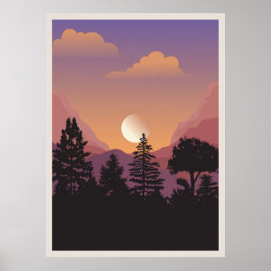 Abstrakt berglandskap poster