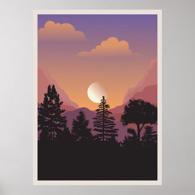 Abstrakt berglandskap poster (Framsidan)